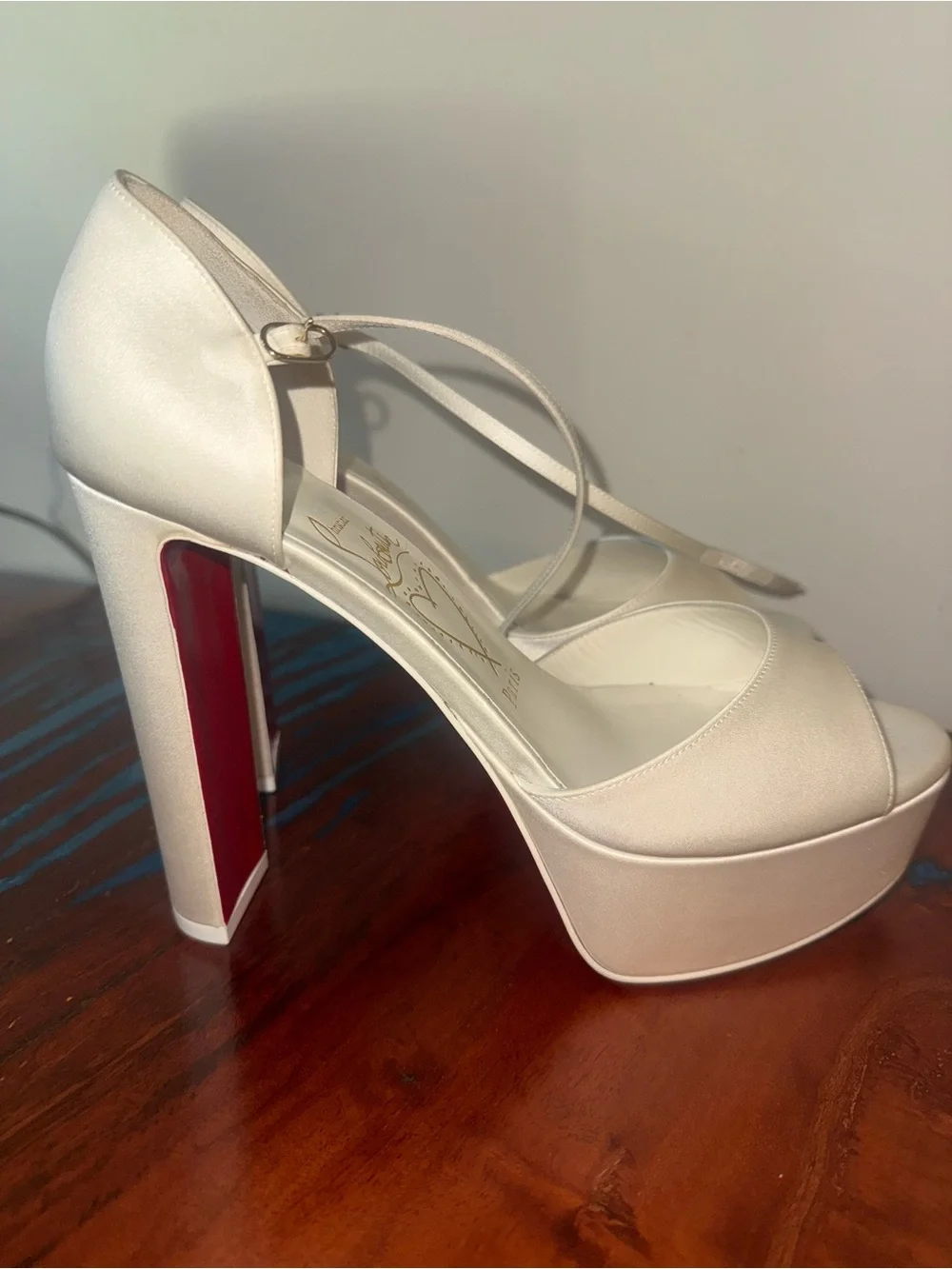 Christian Louboutin White Platform Sandaloo Sandals